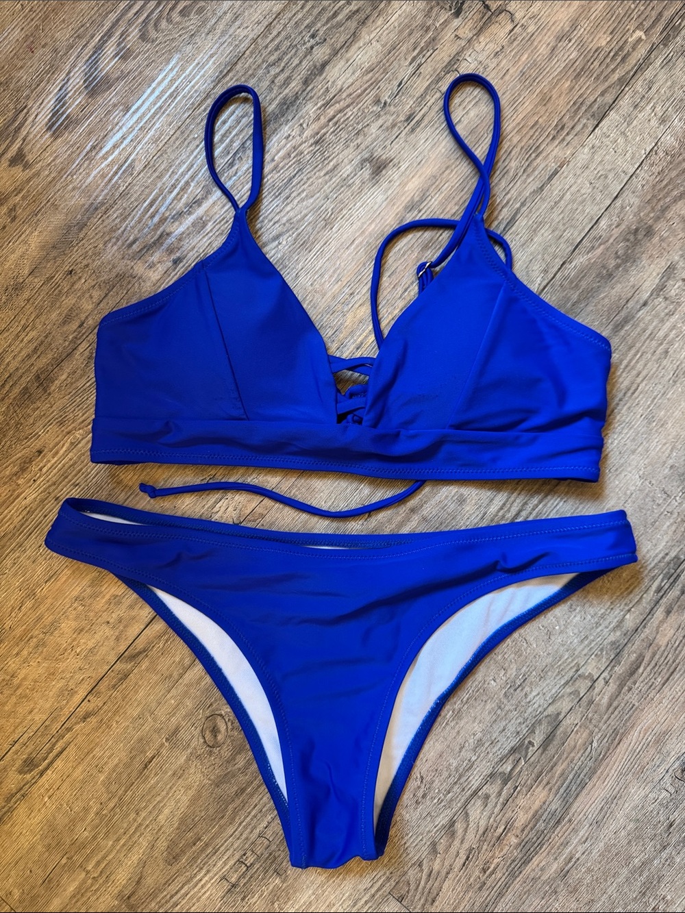 SHEIN Royal Blue Strappy Two-Piece Bikini
